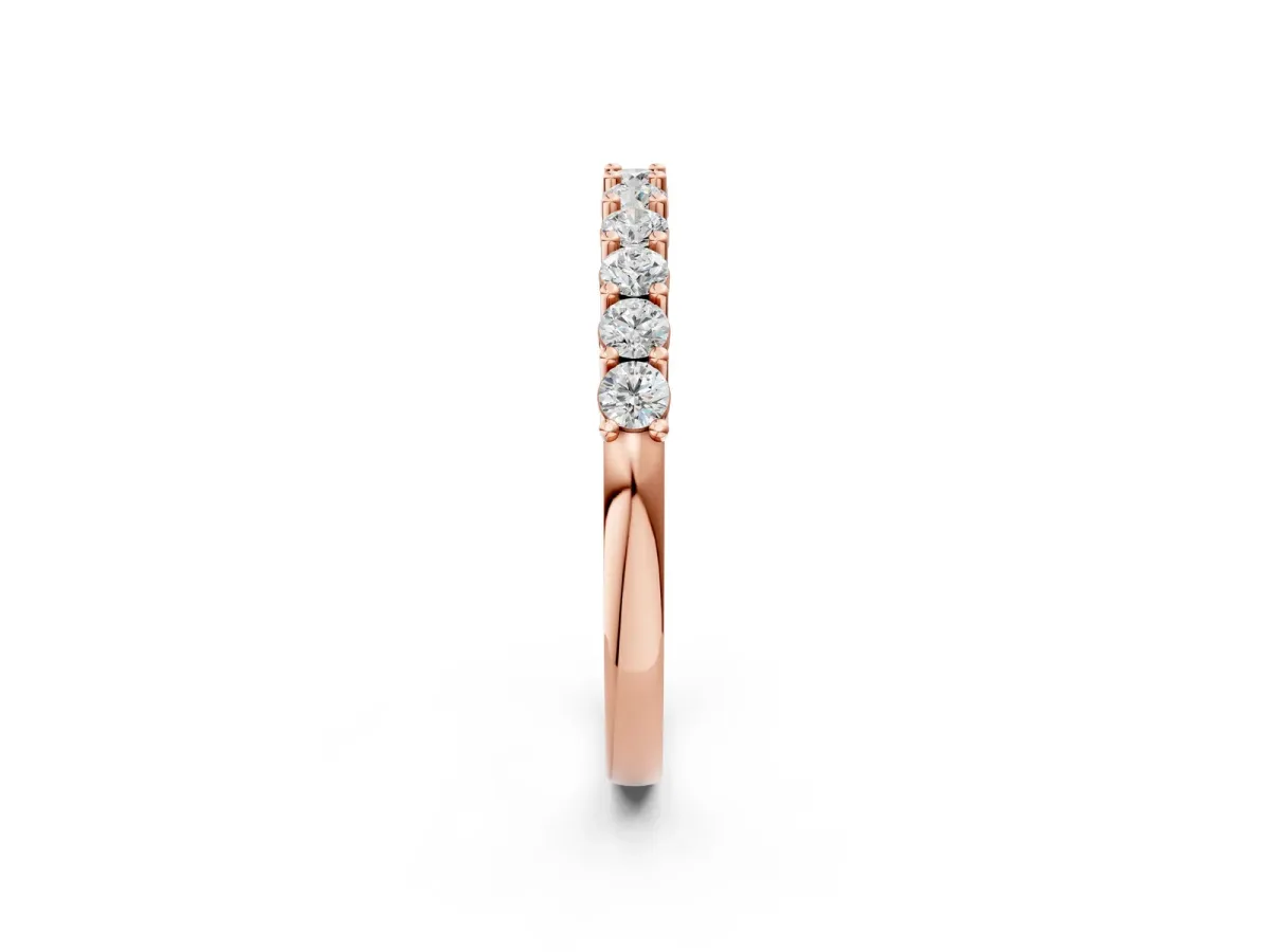 Round Diamond Pavé Half-Eternity Band Rose gold