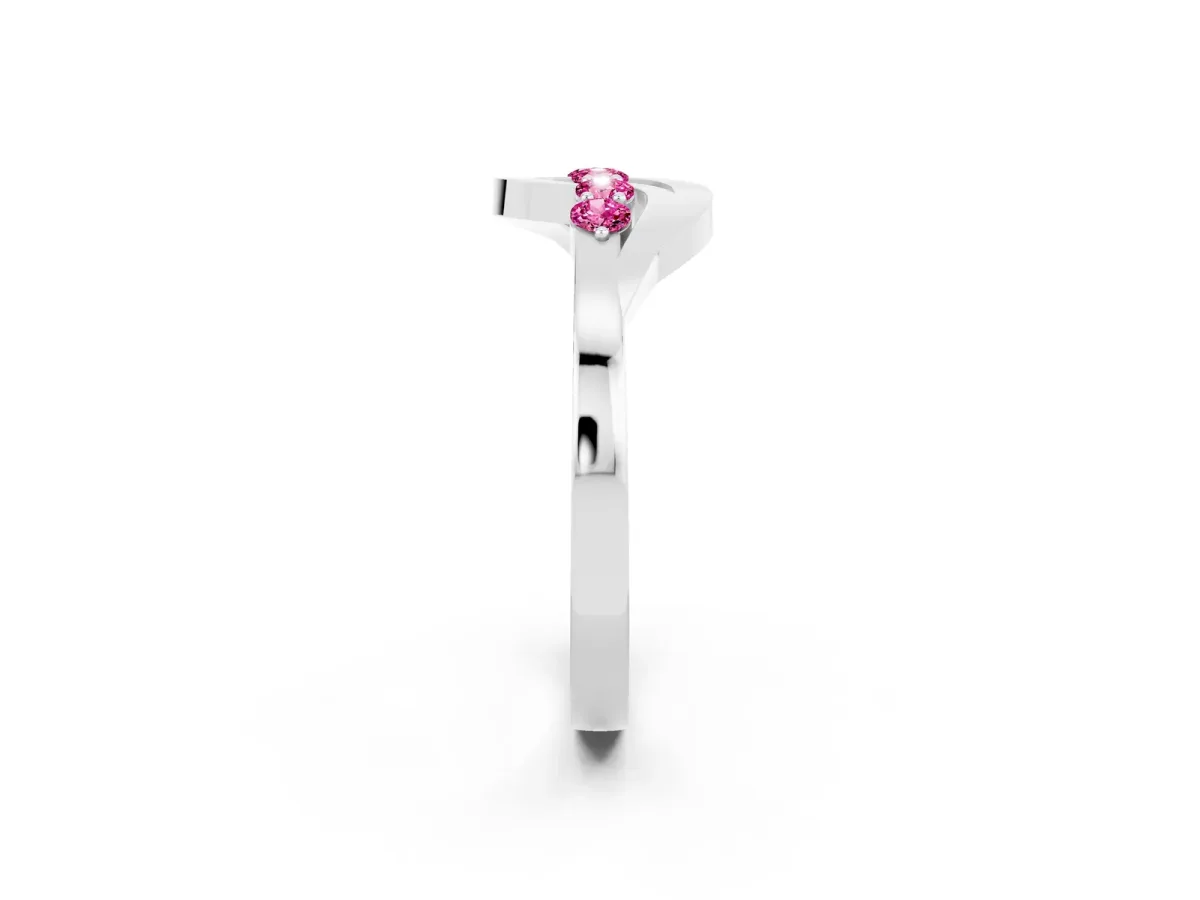 Five-Stone Round Pink Sapphire Crossover Band with Prong Setting Platinum