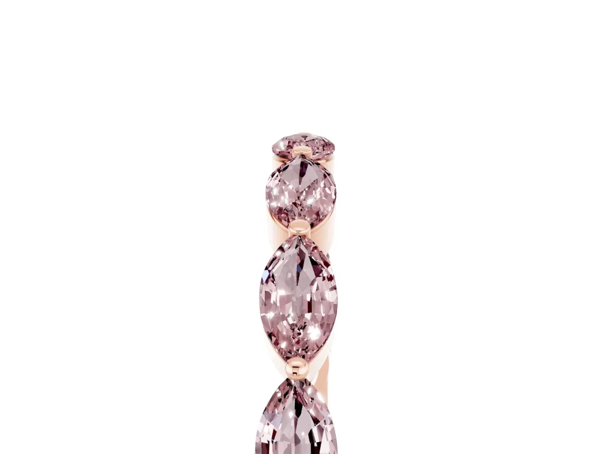 Marquise Morganite Half Eternity Band with Prong Setting Rose gold