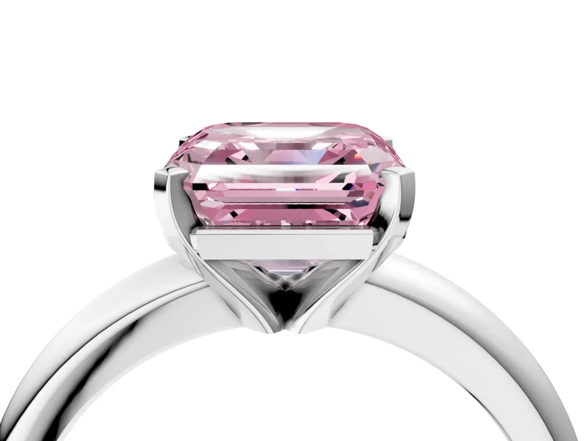 Pavé Round Pink Sapphire Twist Band Silver