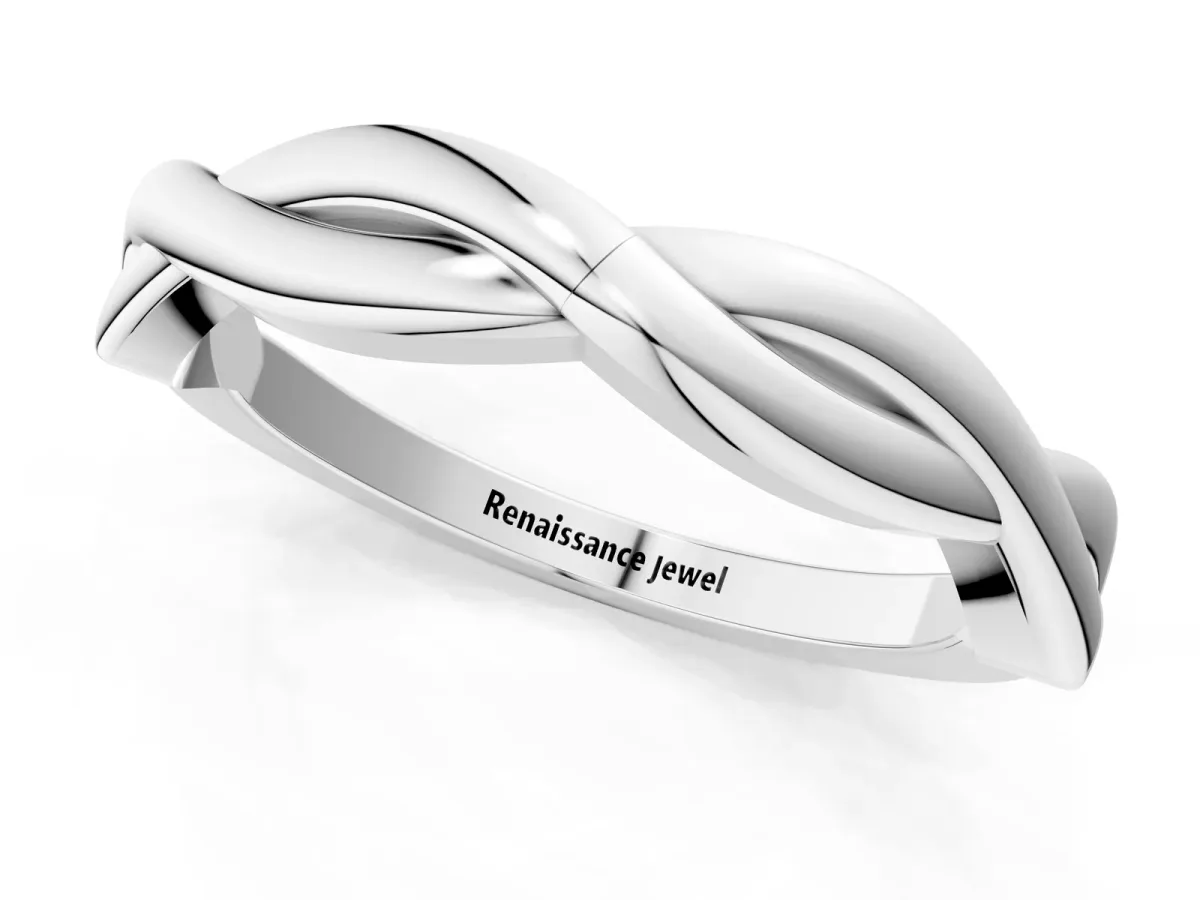 Infinity Twisted Plain Band Silver