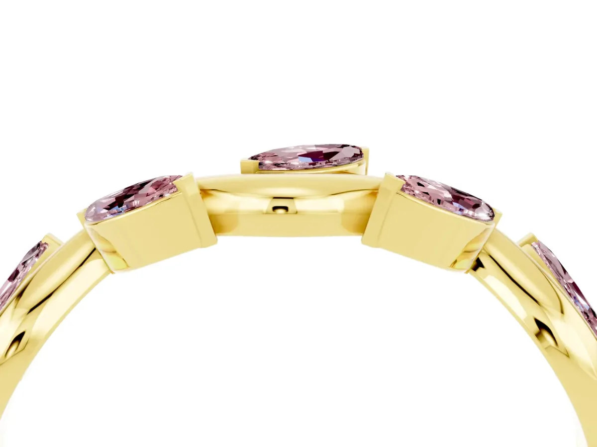 Marquise Morganite Twisted Band with Prong Setting Yellow gold