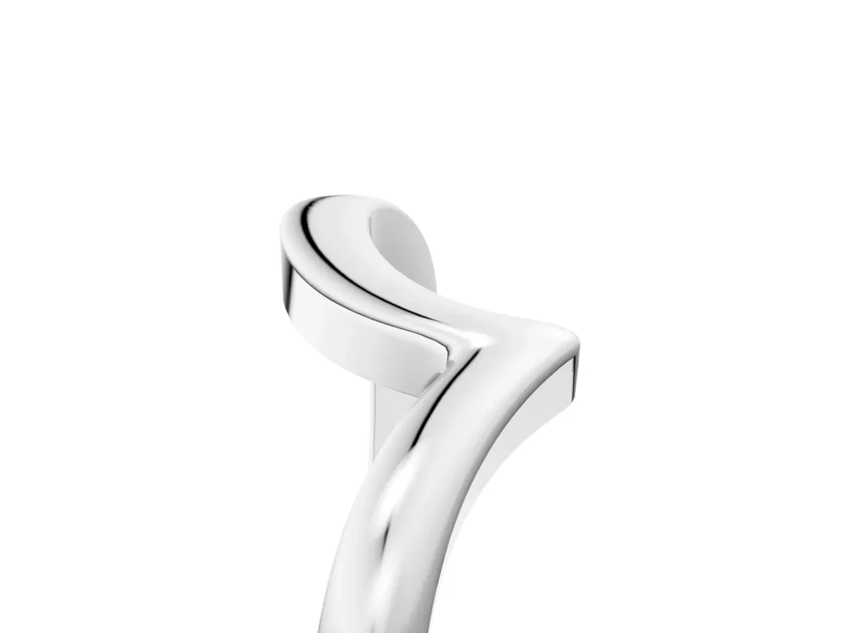 Chevron V-Shaped Contour Band Silver