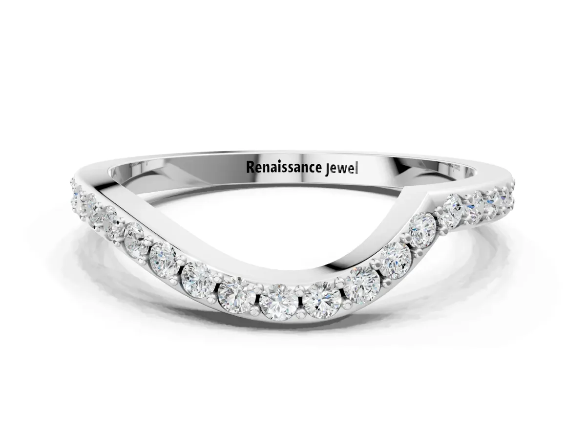 Round Diamond Pavé Twist Band with Shared Prong Setting Platinum