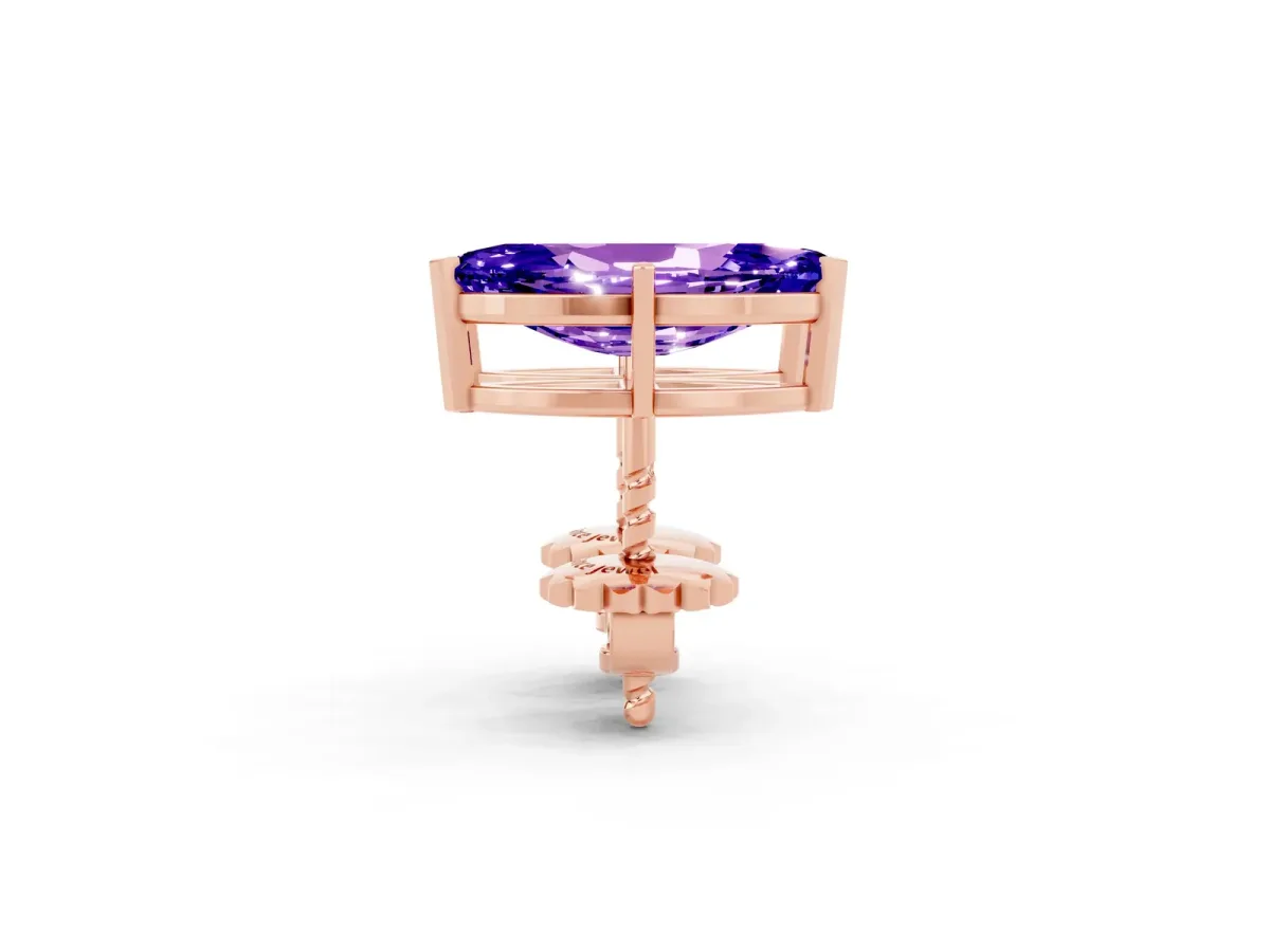 Marquise Cut Tanzanite Stud Earrings Rose gold