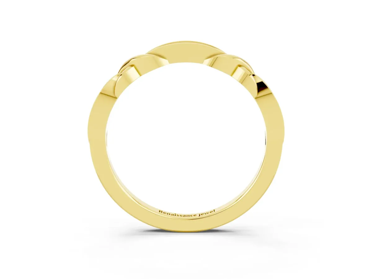 Twisted Marquise Garnet Pavé Band with Shared Prong Setting Yellow gold