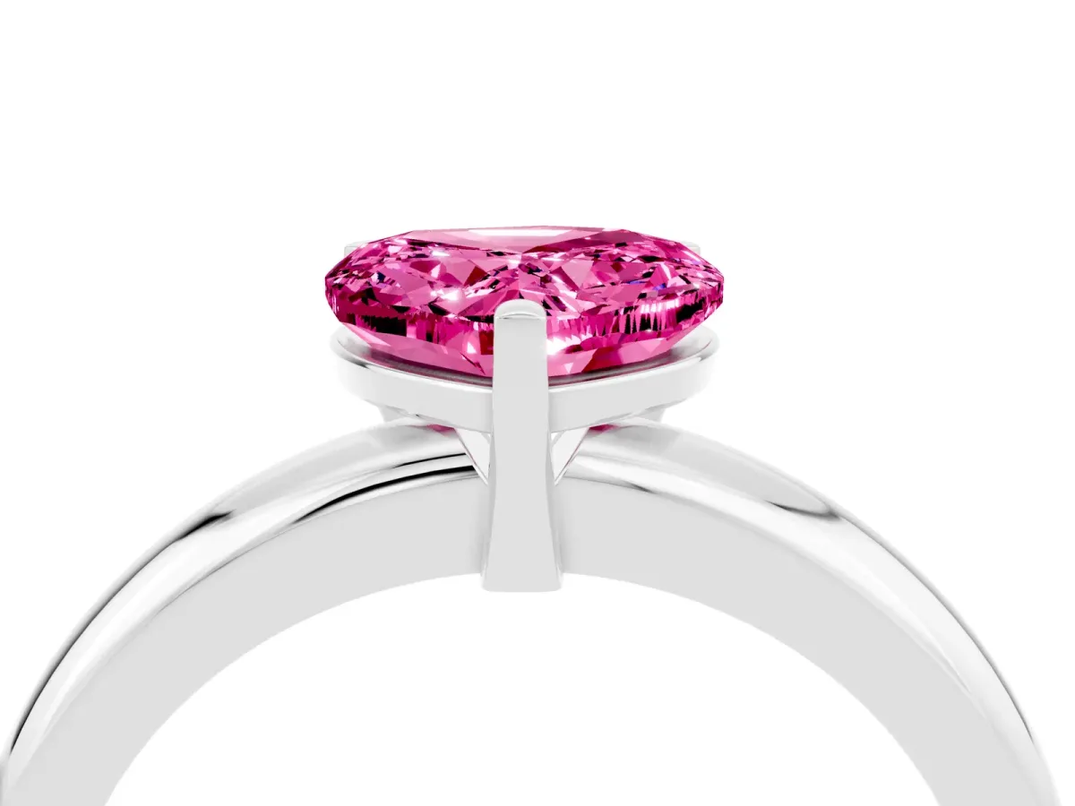 Curved Diamond Cluster Band - Round Stones, Split Shank, Prong Setting Platinum