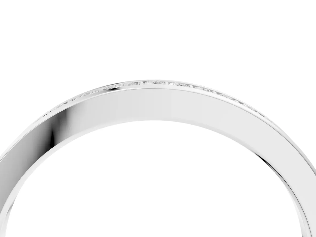 Round Diamond Pavé Set Eternity Band with Channel Setting Platinum