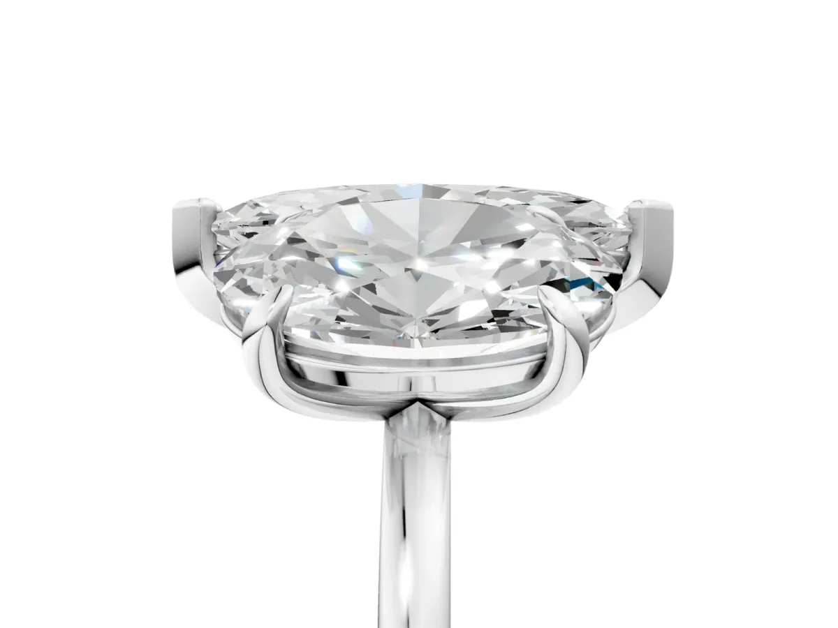 Oval and Marquise Toi Moi Ring with Prong Setting and Plain Band Platinum
