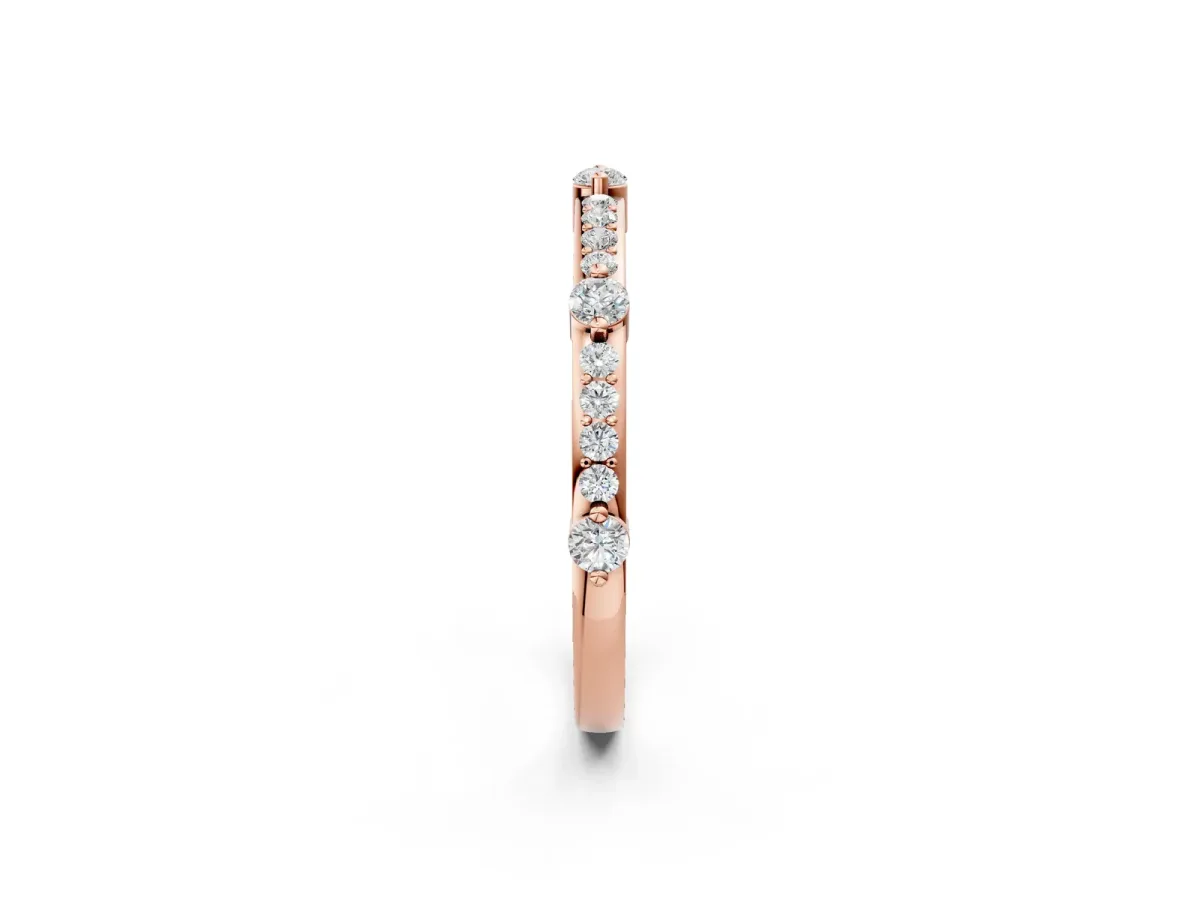 Round Diamond Pavé Eternity Band with Prong Setting Rose gold