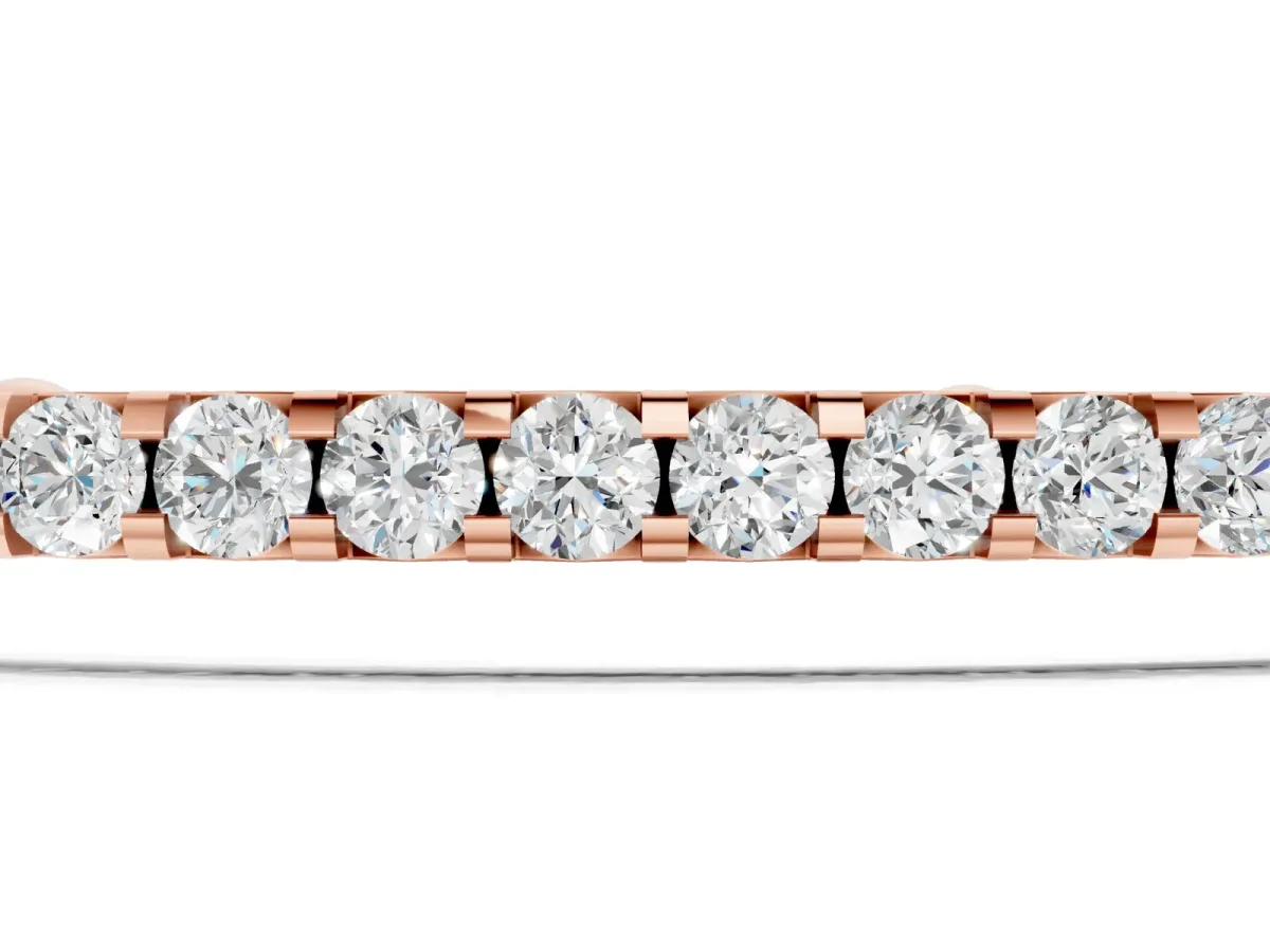 Pavé Round Diamond Chain Bracelet with Bezel Setting Rose gold