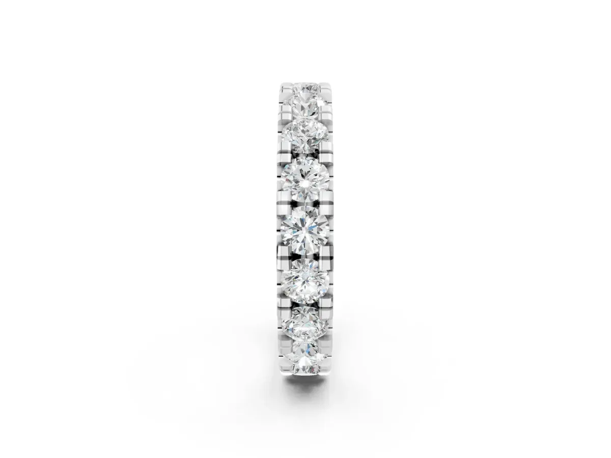 Round Diamond Full Eternity Band with U-Prong Setting Platinum