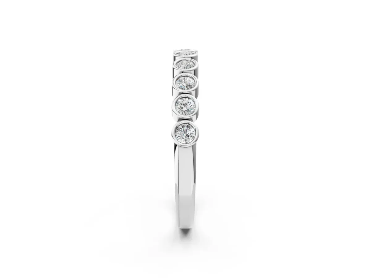 Bezel Set Round Diamond Eternity Band Platinum