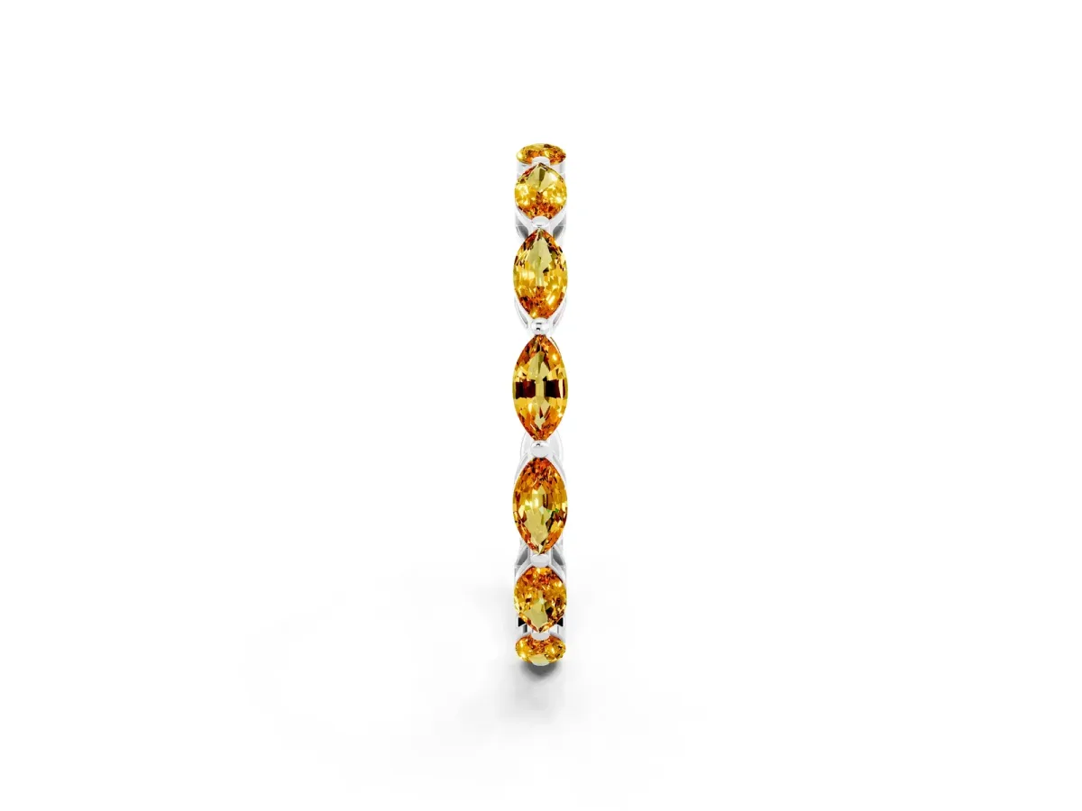 Marquise Citrine Eternity Band with U-Prong Setting Platinum