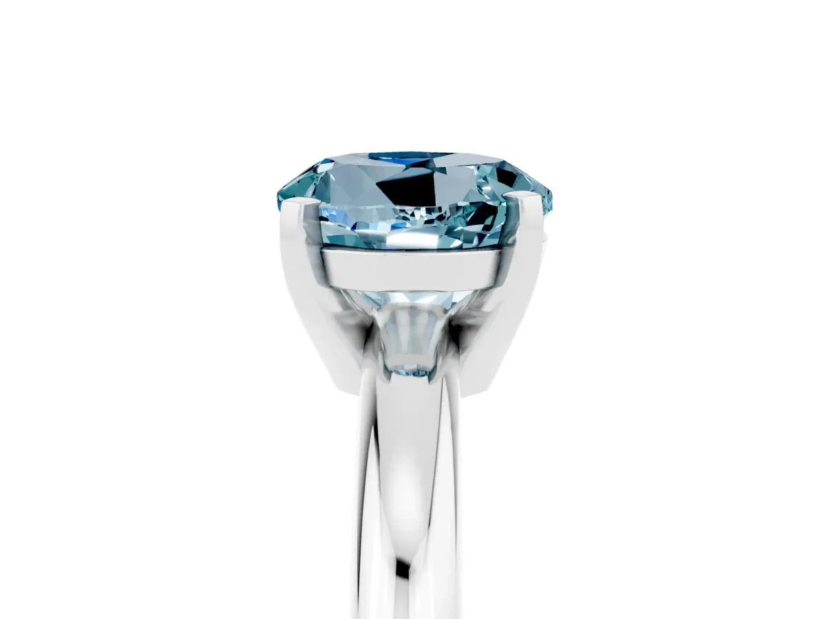 Pear and Heart Toi Moi Ring with Prong Setting and Plain Band Platinum