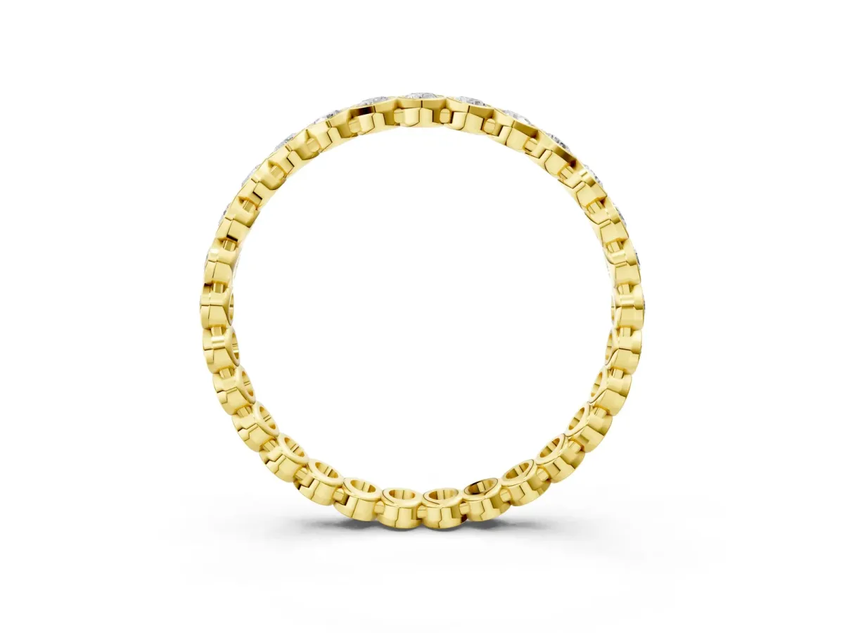 Bezel-Set Round Diamond Eternity Band Yellow gold