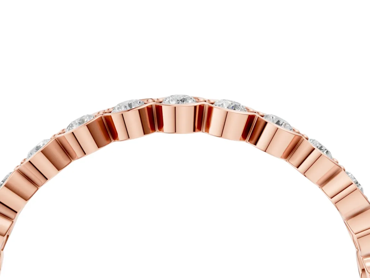 Round Diamond Bezel Set Eternity Band Rose gold