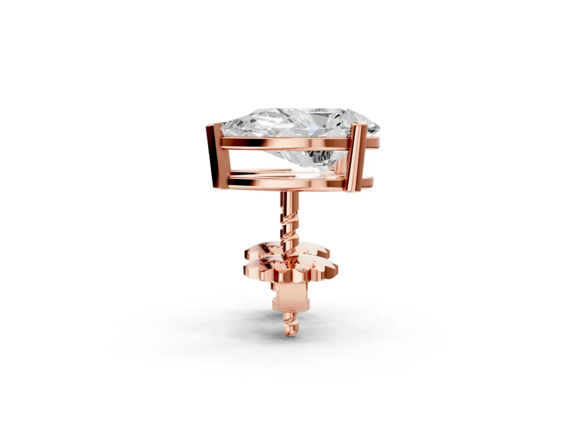 Pear Cut Diamond Stud Earrings Rose gold