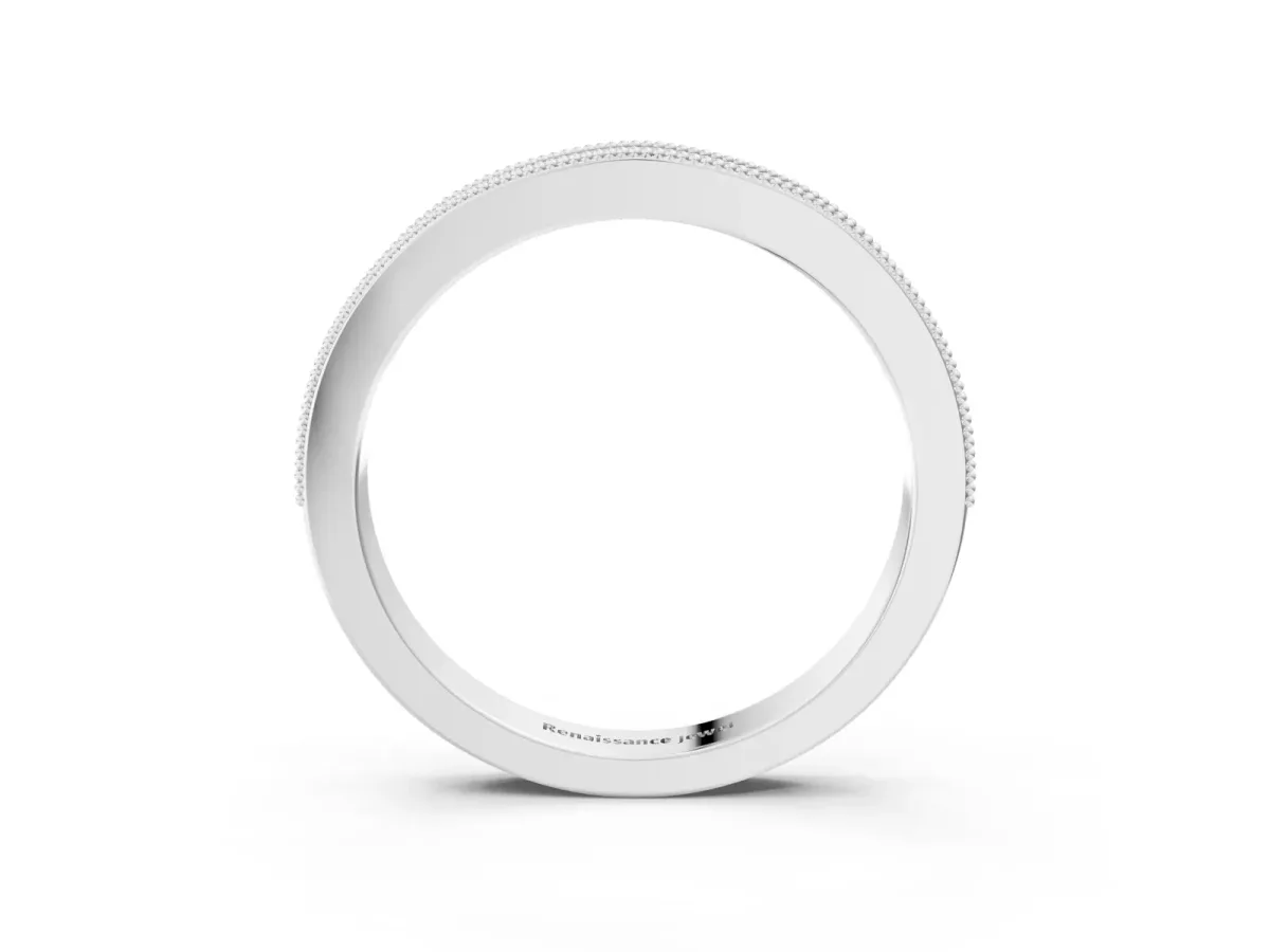 Round Diamond Milgrain Pavé Eternity Band Platinum