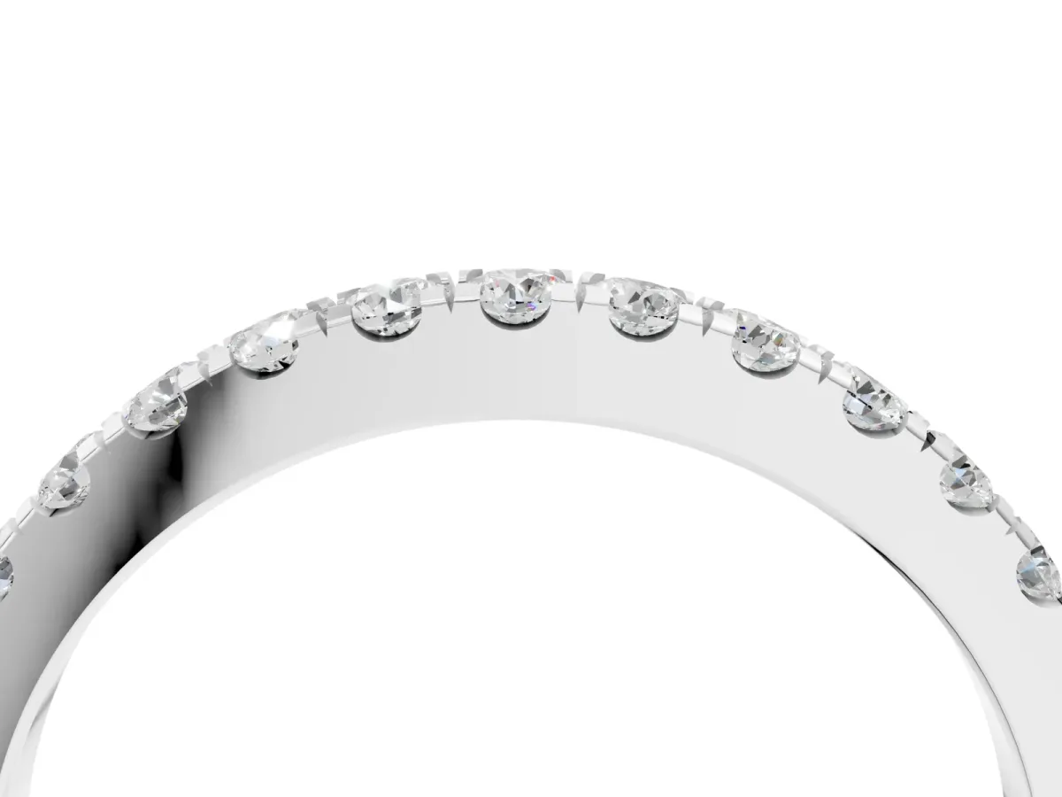 Round Diamond Eternity Band with Prong Setting Silver