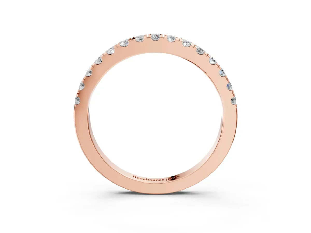Round Diamond Eternity Band with Prong Setting Rose gold