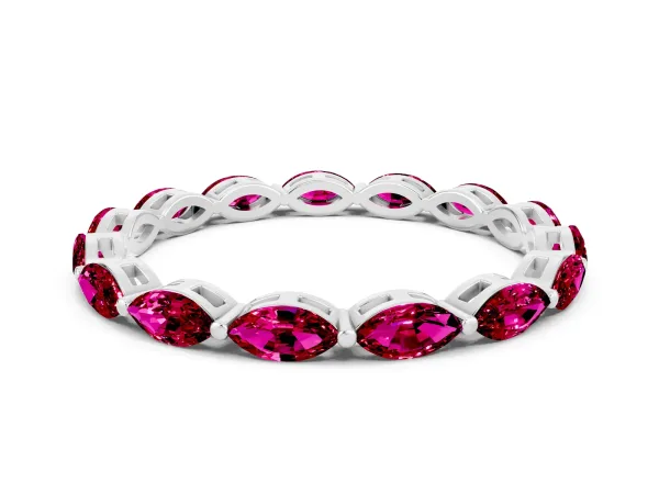 Marquise Garnet Eternity Band with U-Prong Setting Platinum