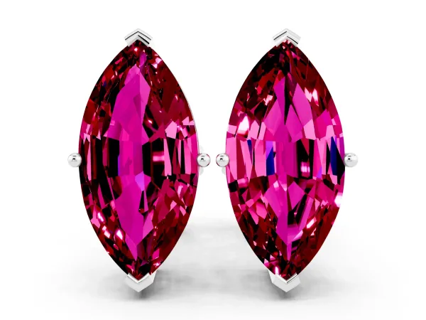 Marquise Cut Garnet Stud Earrings Platinum
