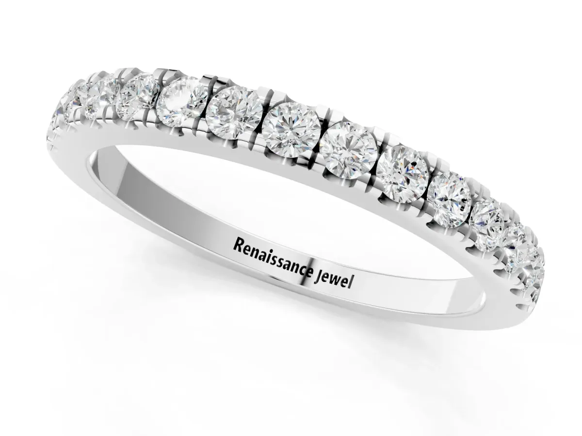 Round Diamond Eternity Band with Prong Setting Silver