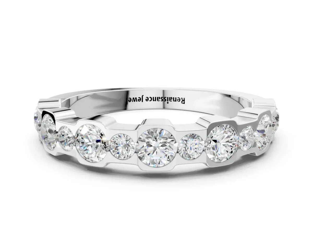 Round Diamond Promise Ring with Round Diamond Accents Silver