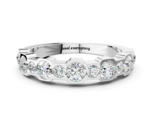 Round Diamond Promise Ring with Round Diamond Accents Platinum