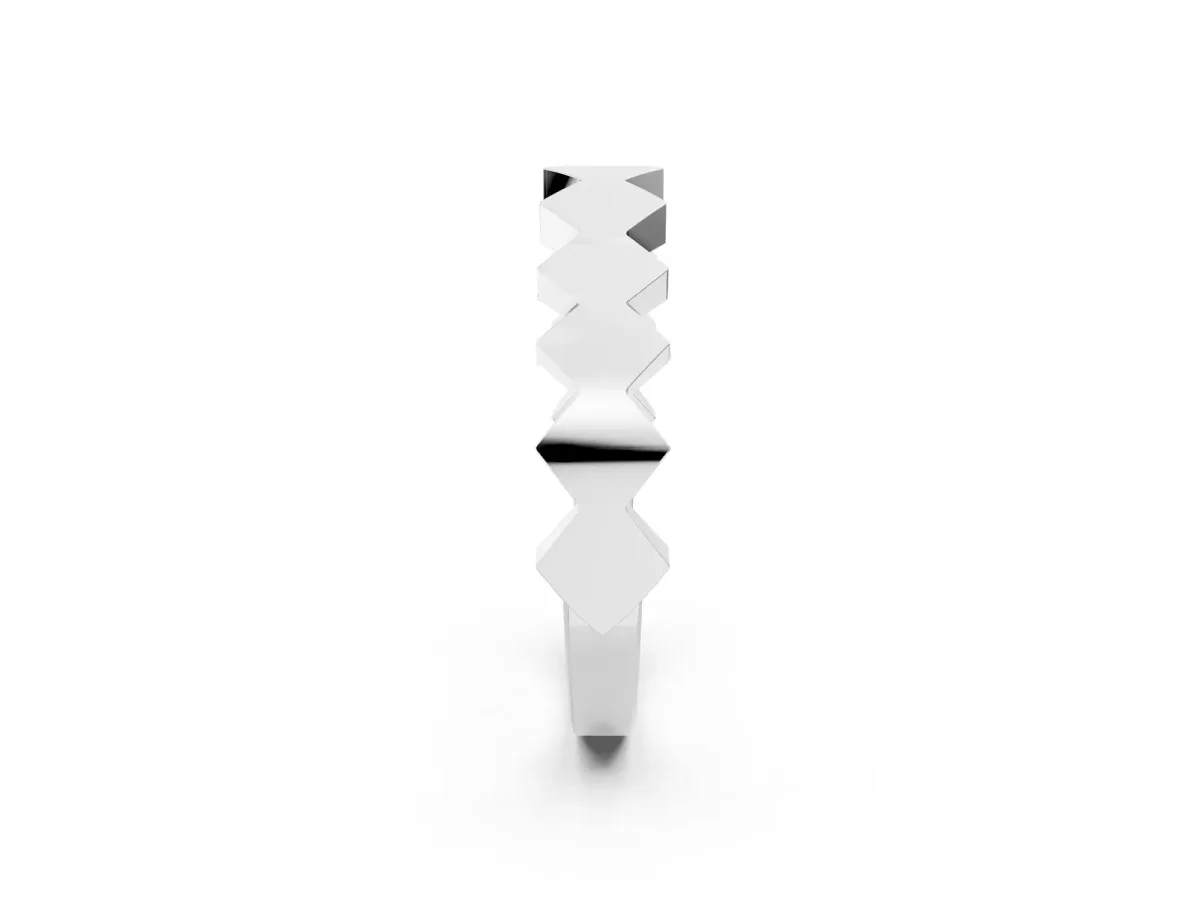 Zigzag Chevron Band with No Stone Platinum