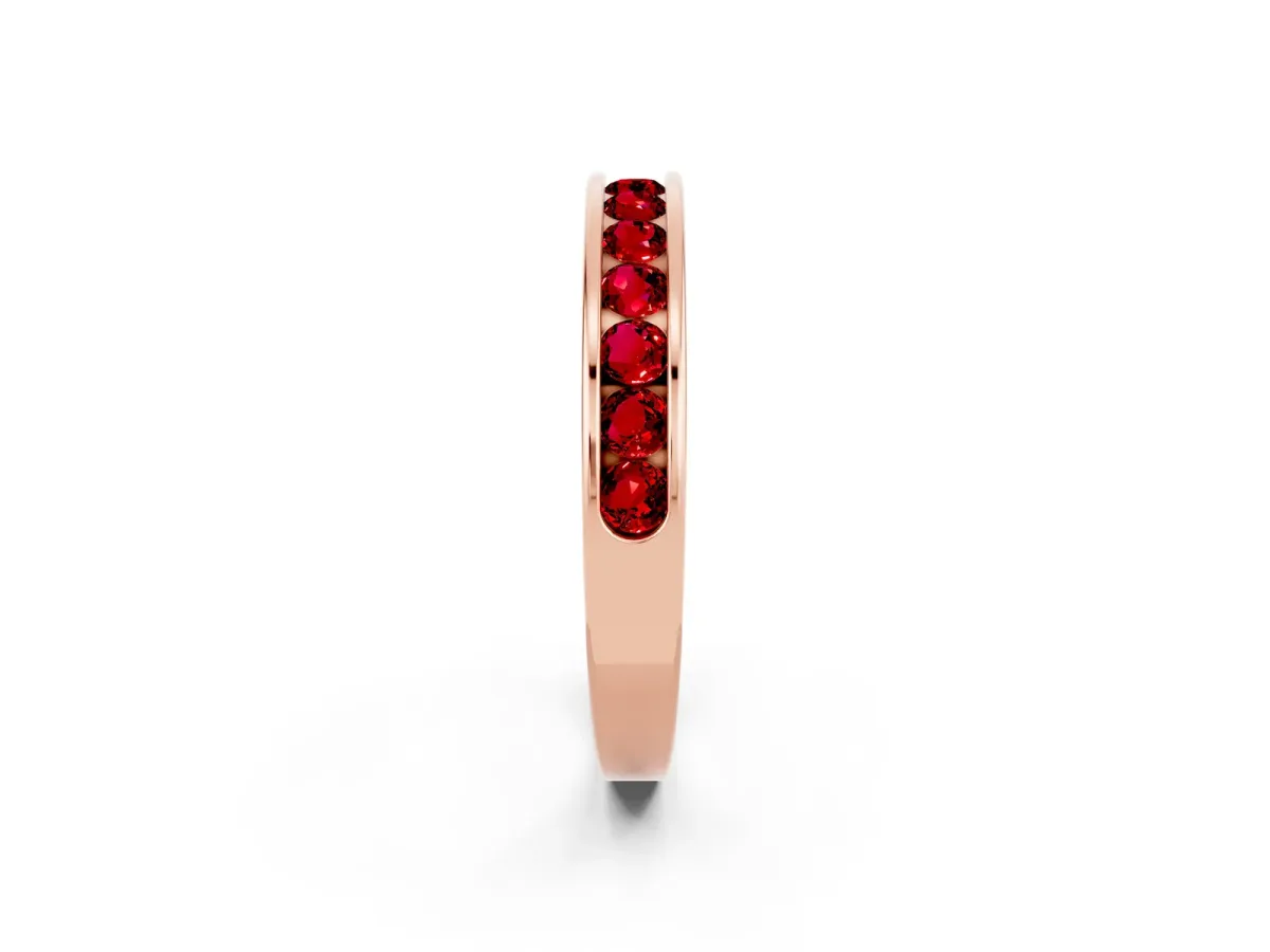 Channel Set Round Ruby Eternity Band Rose gold