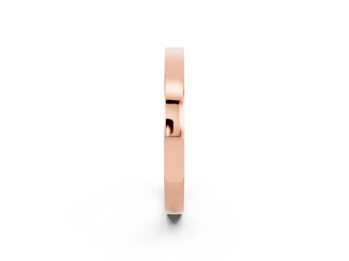 Pavé Round Moissanite Channel Set Band Rose gold