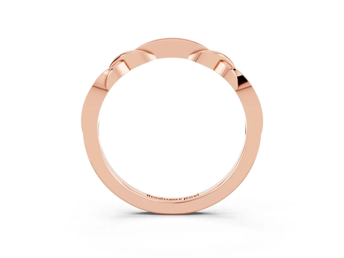 Twisted Marquise Ruby Pavé Band with Shared Prong Setting Rose gold