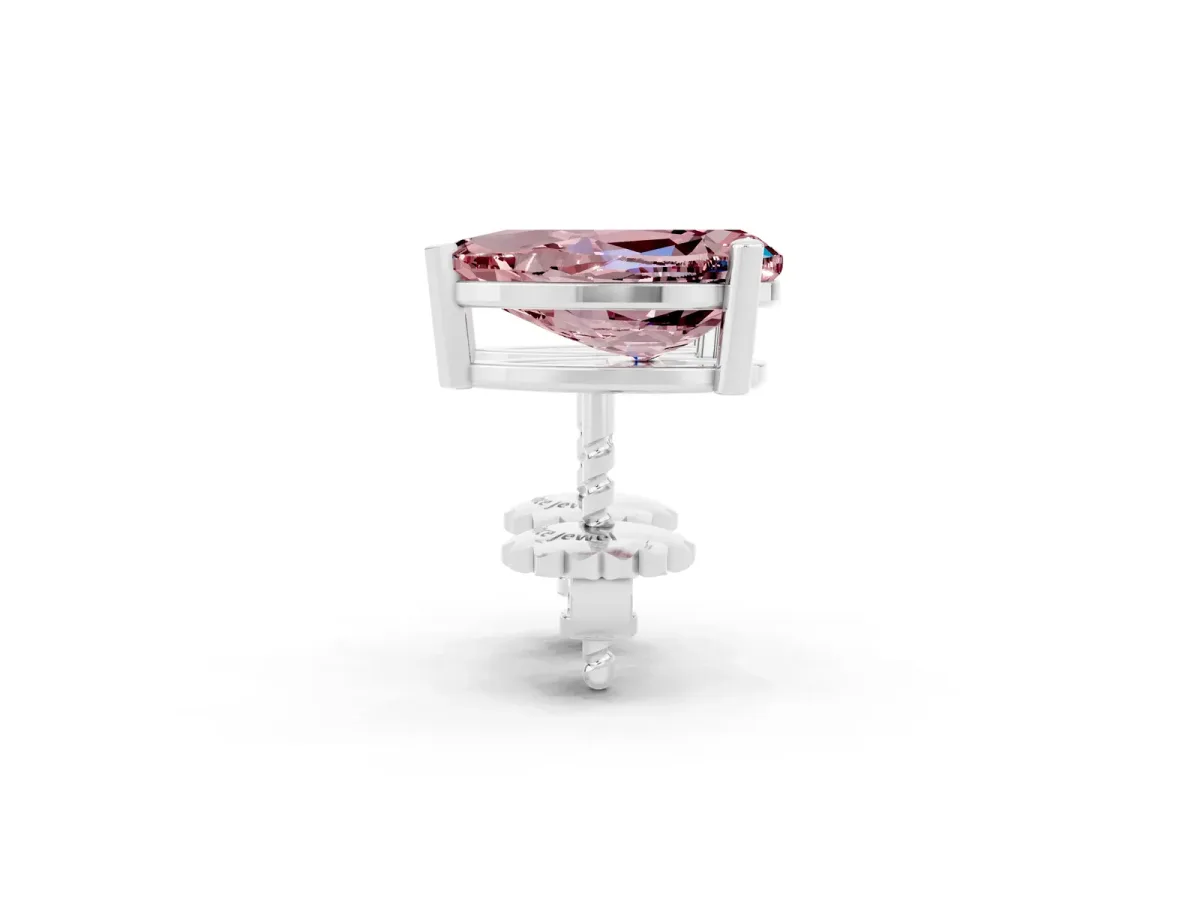 Pear Cut Morganite Stud Earrings White gold