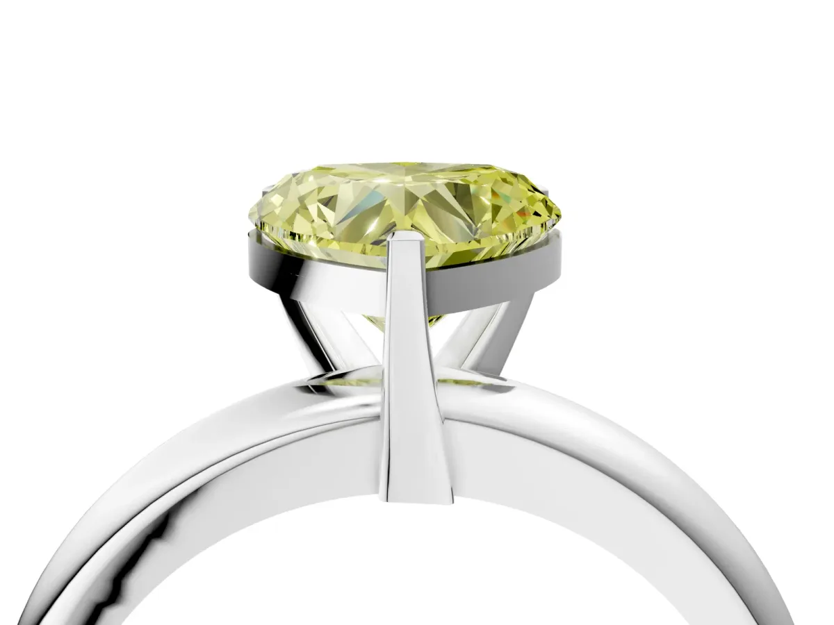 Pavé Round Emerald Twist Band Platinum
