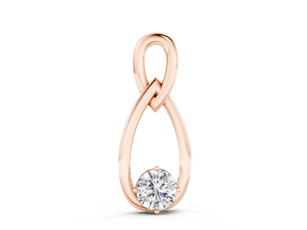 Round Solitaire Bezel Infinity Pendant Rose gold