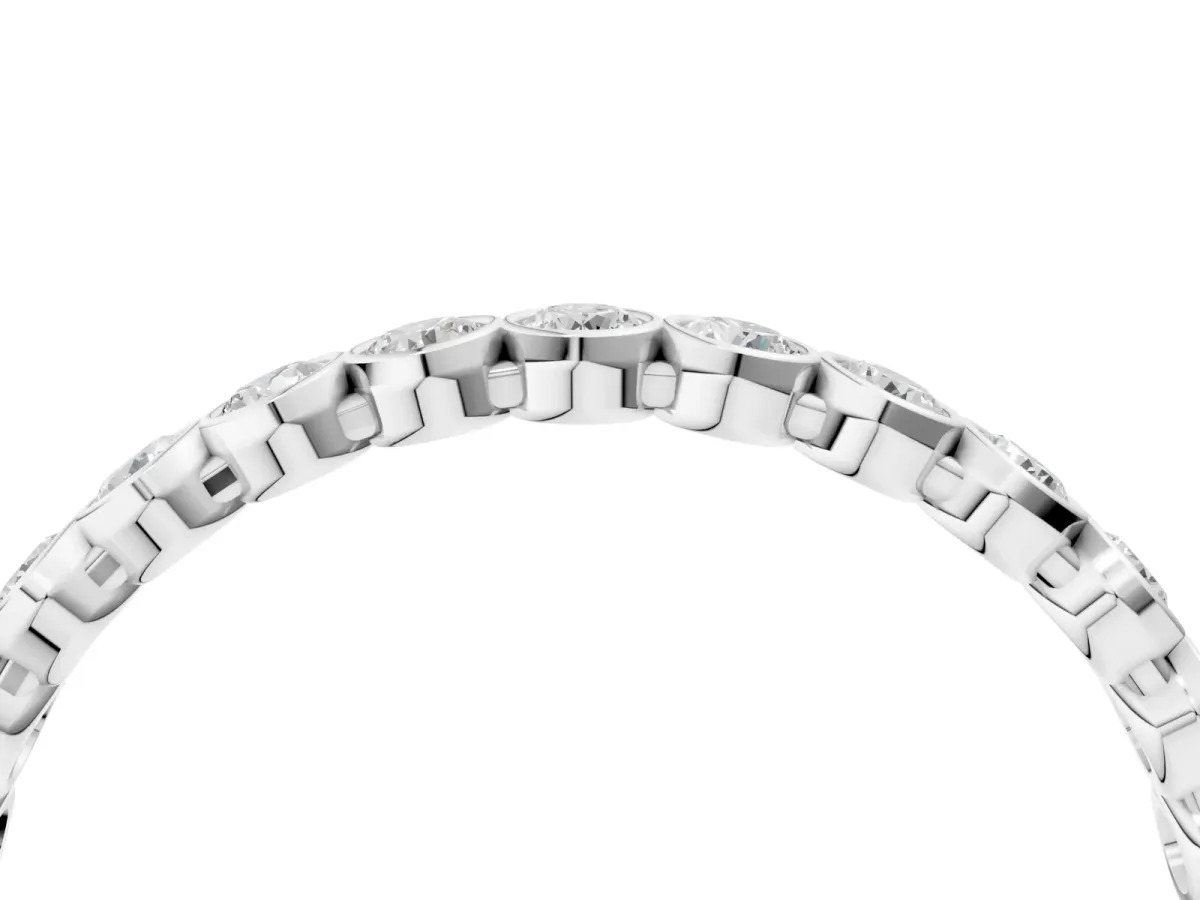 Bezel-Set Round Diamond Eternity Band Platinum