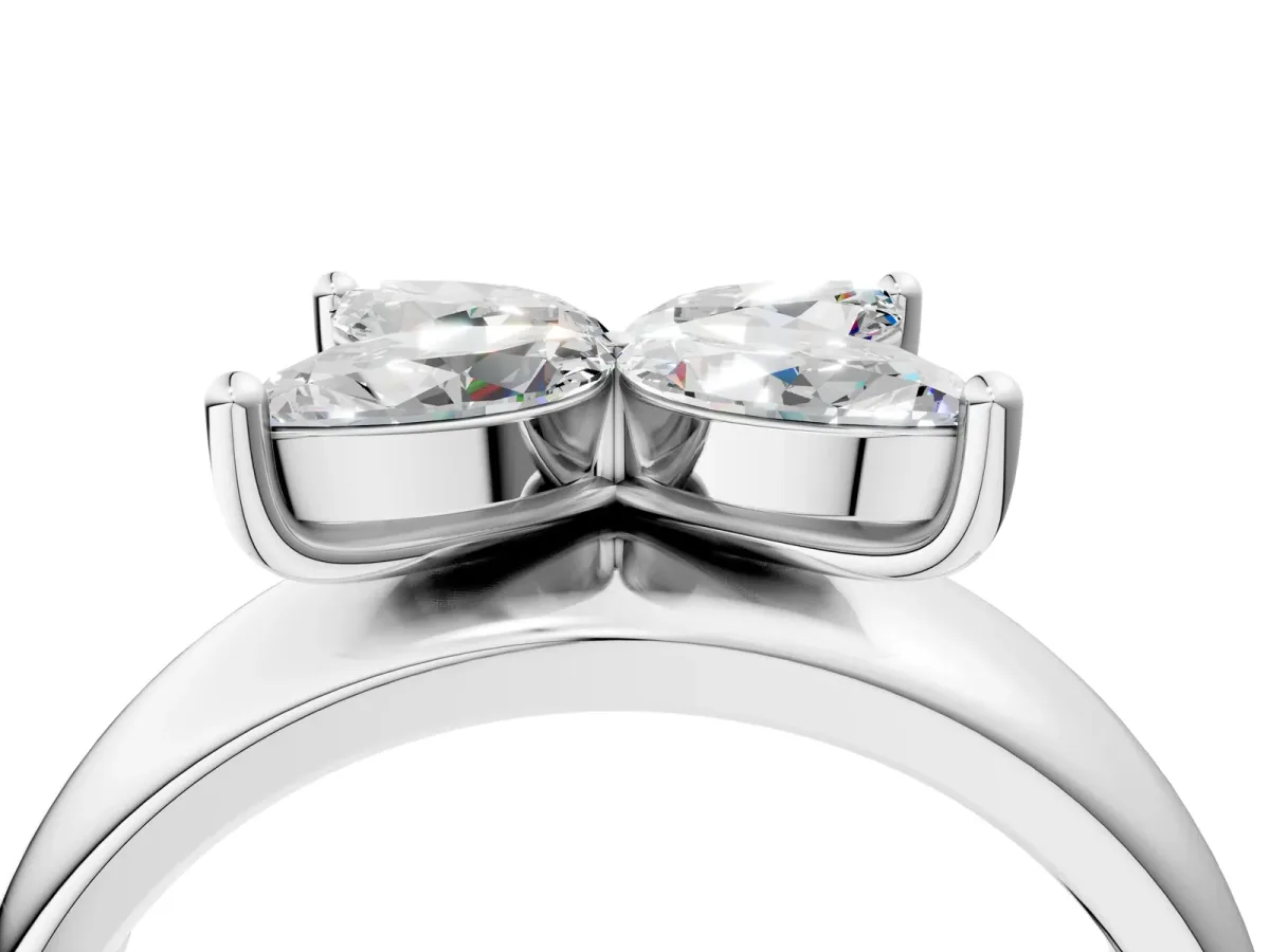Marquise Diamond Floral Promise Ring Platinum