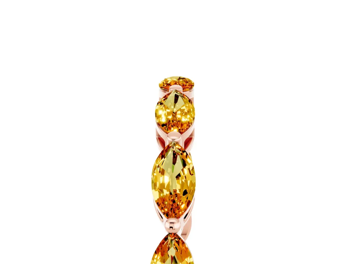 Marquise Citrine Eternity Band with U-Prong Setting Rose gold