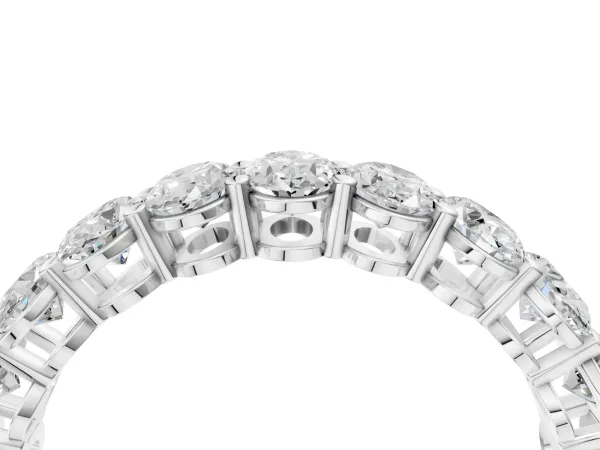 Oval Cut Diamond Eternity Band with Shared Prong Setting Silver