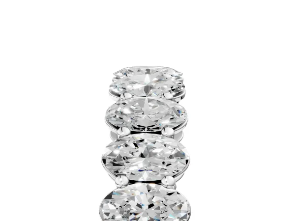 Oval Cut Diamond Eternity Band with Shared Prong Setting Platinum