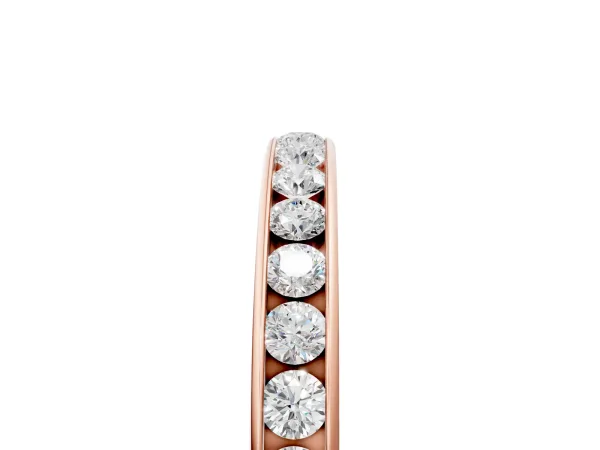 Round Cut Diamond Channel Set Eternity Band Rose gold