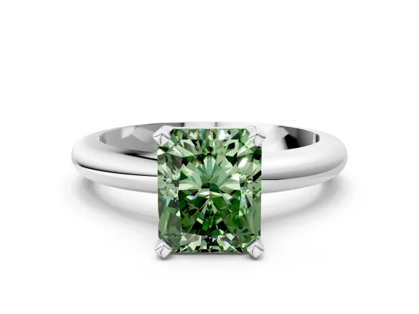 Radiant and Heart Toi Moi Ring with Prong Setting and Plain Band Rose gold