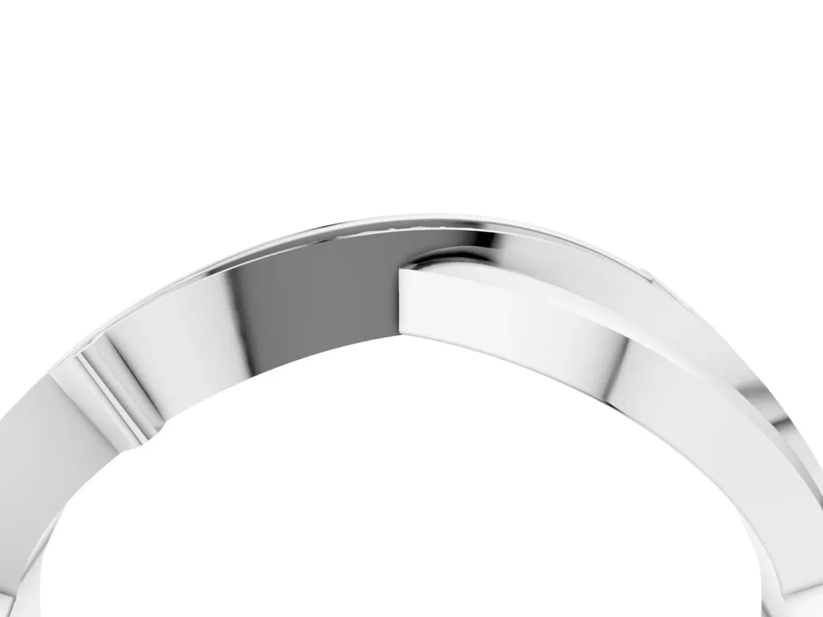 Pavé Round Diamond Twist Band with Channel Setting Platinum