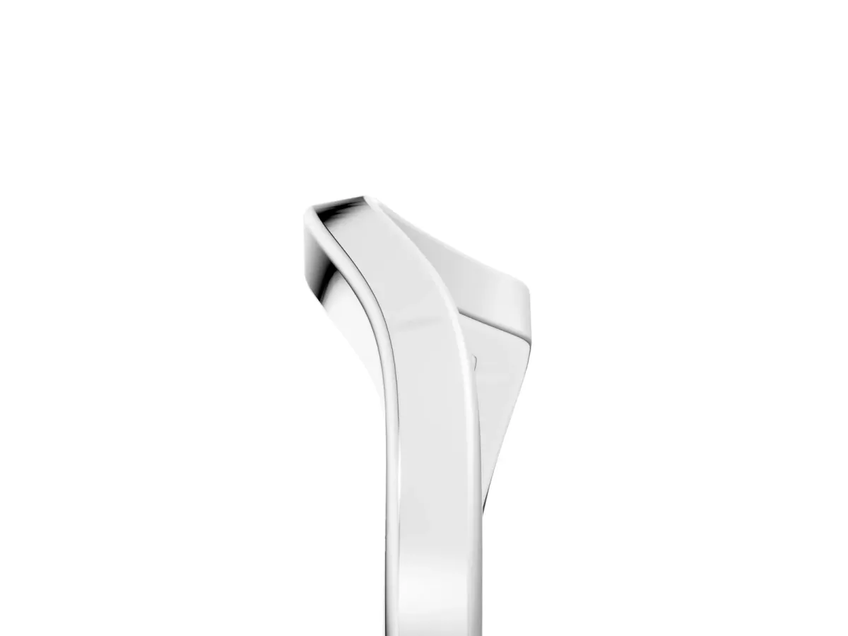 Chevron Curved Solitaire Band White gold