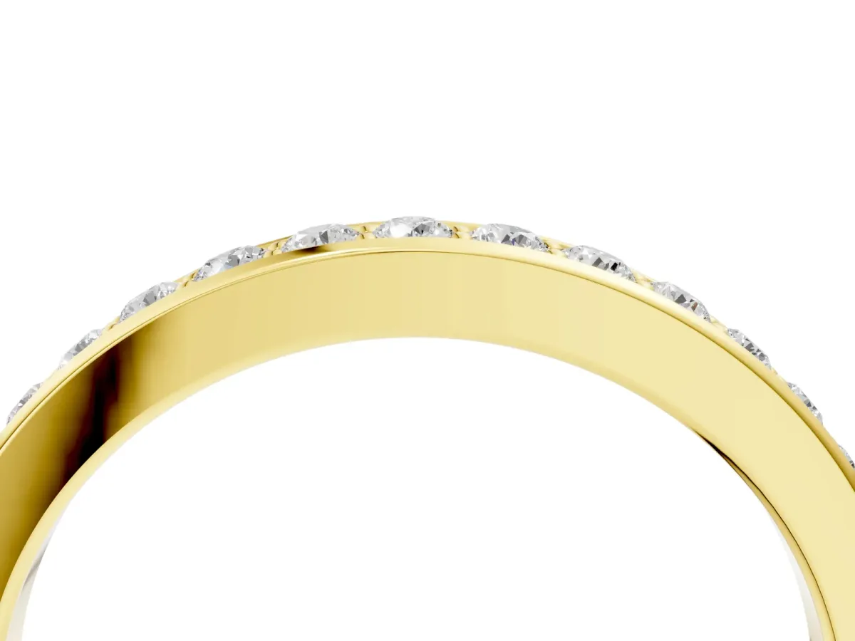 Pavé Round Diamond Eternity Band with Channel Setting Yellow gold