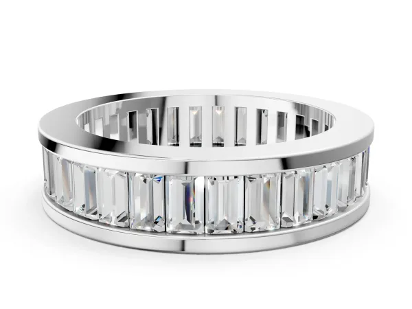 baguette Cut eternity band with channel set Silver