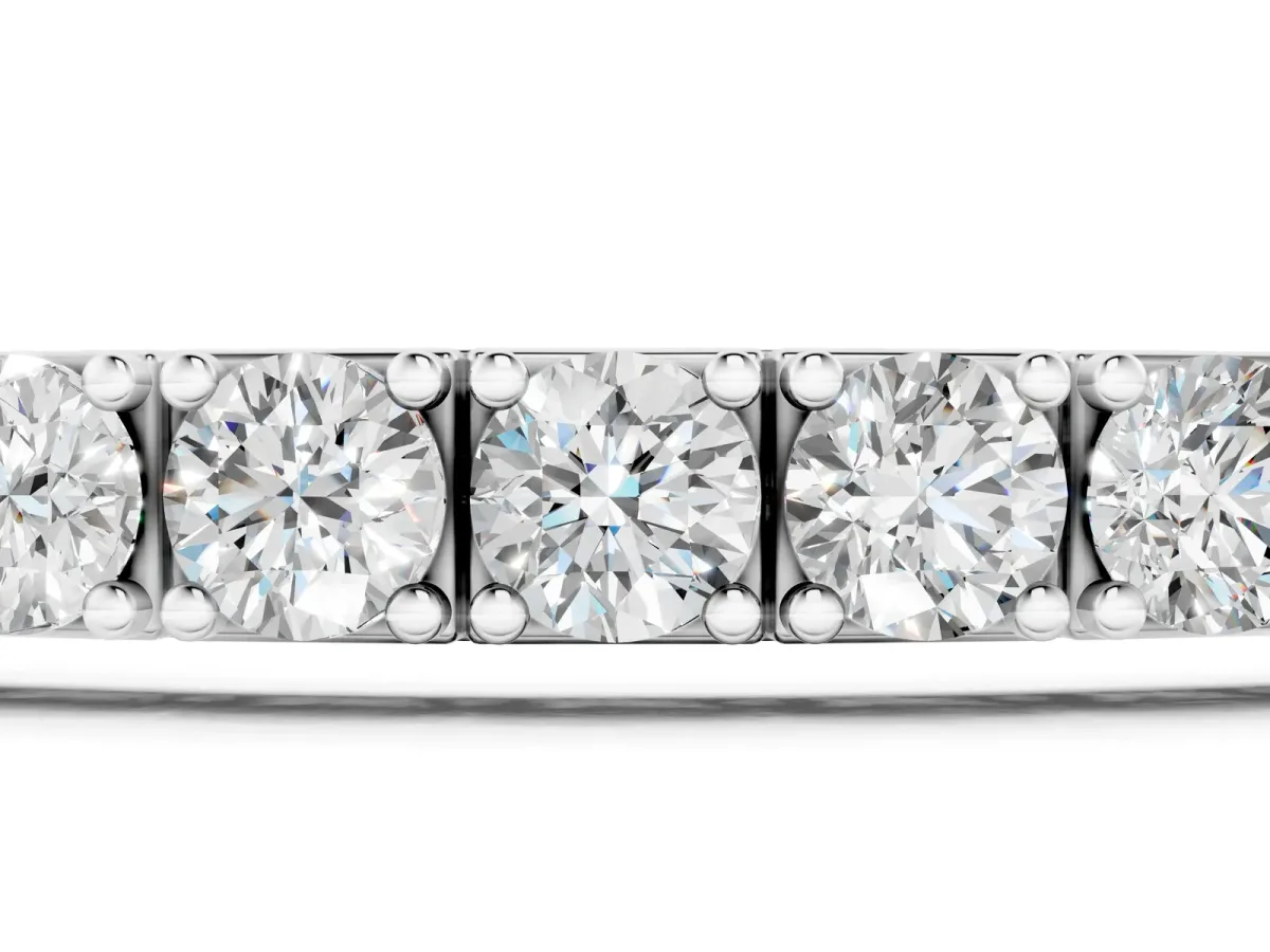 Round Diamond Tennis Bracelet with Prong Setting White gold