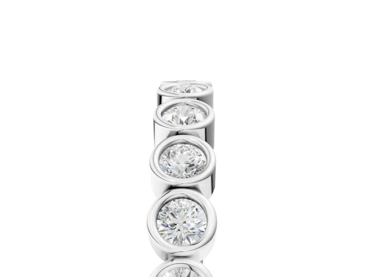 Bezel Set Round Diamond Eternity Band Platinum
